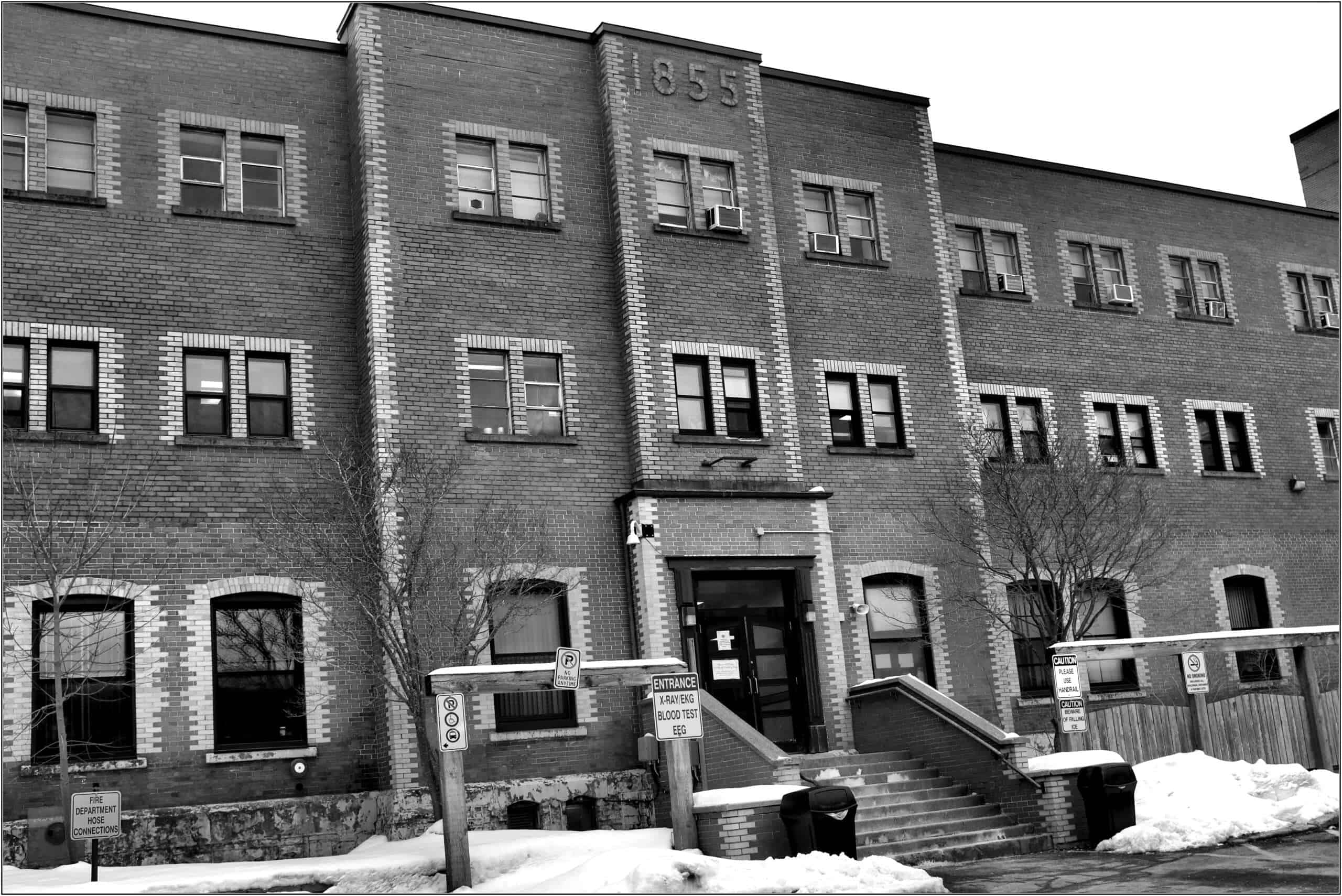 Main entrance of the Waterford Hospital in St. John's.