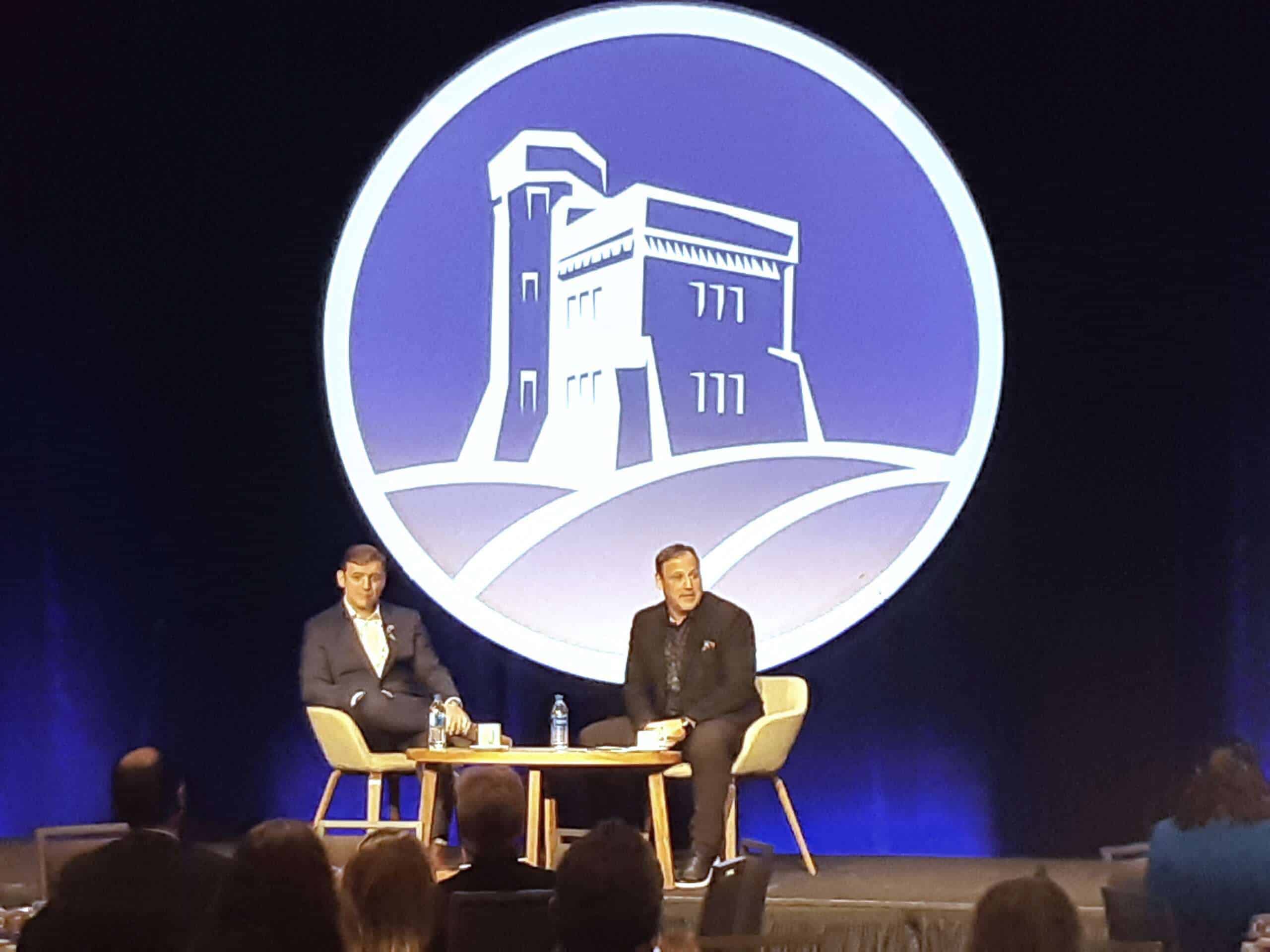 Premier Andrew Furey and St. John's Board of Trade Vice Chair Kevin Casey address the 2022 Business Bootcamp at the Delta Hotel.